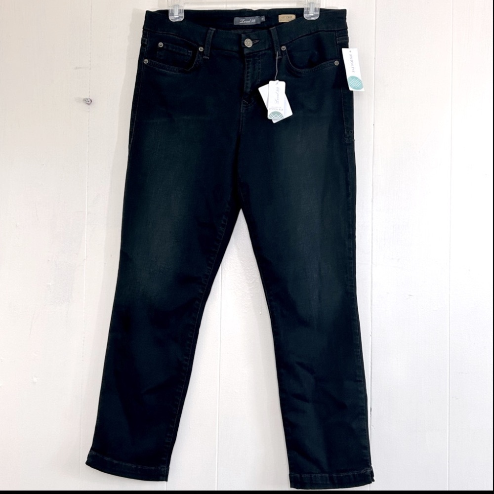 STITCH FIX Level 99 NEW Dark Blue Tencel Lily Crop Skinny Straight Jeans Size 32